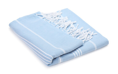 One folded beach towel isolated on white