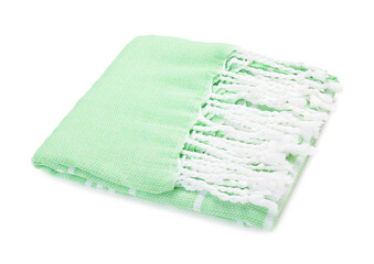 One folded beach towel isolated on white