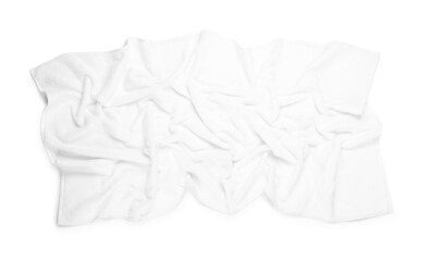 One terry towel isolated on white, top view