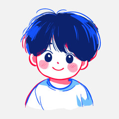 Playful illustration of a smiling child