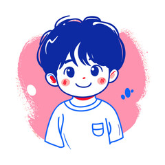 Playful illustration of a smiling child