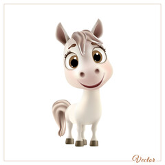 Cute Cartoon Pony Vector — Gradient Mesh Illustration