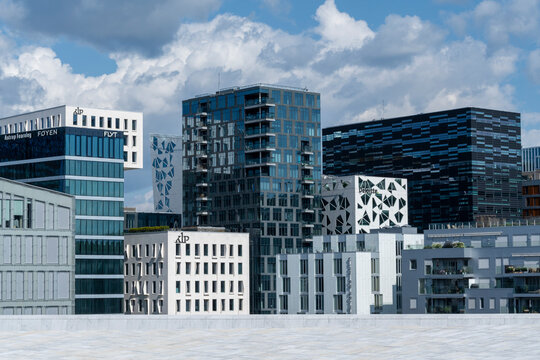 The Barcode seen from Oslo Opera House, Oslo, Norway