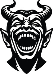 Sinister demon vector black silhouette print design