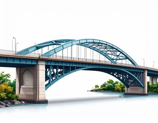 Obraz premium Teal Arch Bridge Over Water