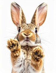 Closeup of an Adorable Brown Rabbit with Long Ears