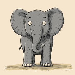 Cute cartoon elephant illustration