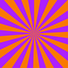 A vibrant abstract background with radiating stripes of bright orange and purple, creating a dynamic, eye-catching, and retro-inspired sunburst effect.