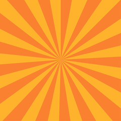 A vibrant abstract background with radiating stripes of bright orange and yellow, creating a dynamic, eye-catching, and retro-inspired sunburst effect.
