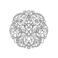 ornamental floral design a classic black and white floral design element featuring elegant, curved leaves and intricate detailing. perfect for use in decorative borders, logos