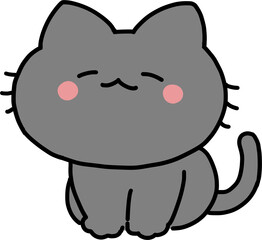 Sitting black cat