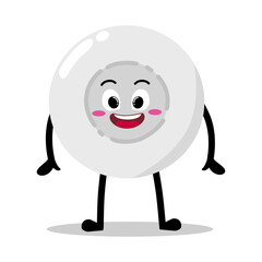 Cute Hand Drawn Happy white Blood Cell