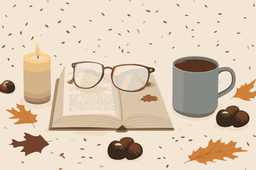 Autumn Cozy Reading Scene