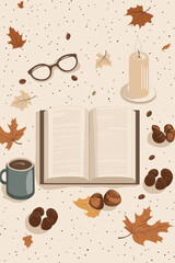 Autumn Cozy Reading Scene