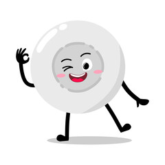 Cute Hand Drawn white Blood Cell Giving Okay Sign