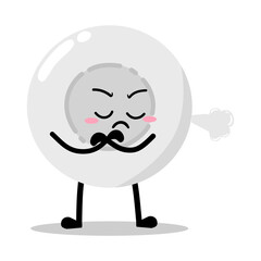 Cute Hand Drawn Annoyed Grumpy white Blood Cell