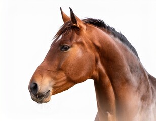 Obraz premium brown horse head isolated on white background