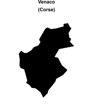 Venaco (Corse) blank outline map