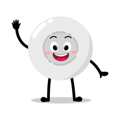 Cute Hand Drawn white Blood Cell Wave Hello