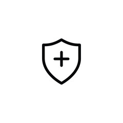 Obraz premium Shield Plus Monoline Icon