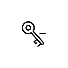 Key Minus Monoline Icon