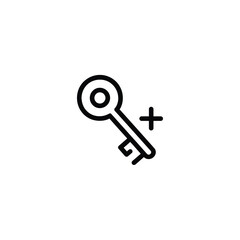 Key Plus Monoline Icon