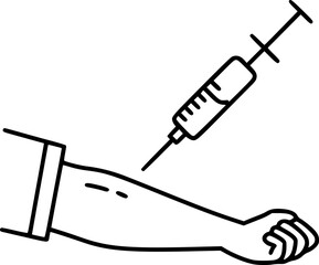 Syringe Injection Medical Outline Icon

