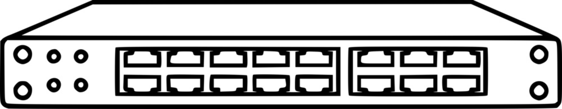 Network Switch Hub Outline Icon