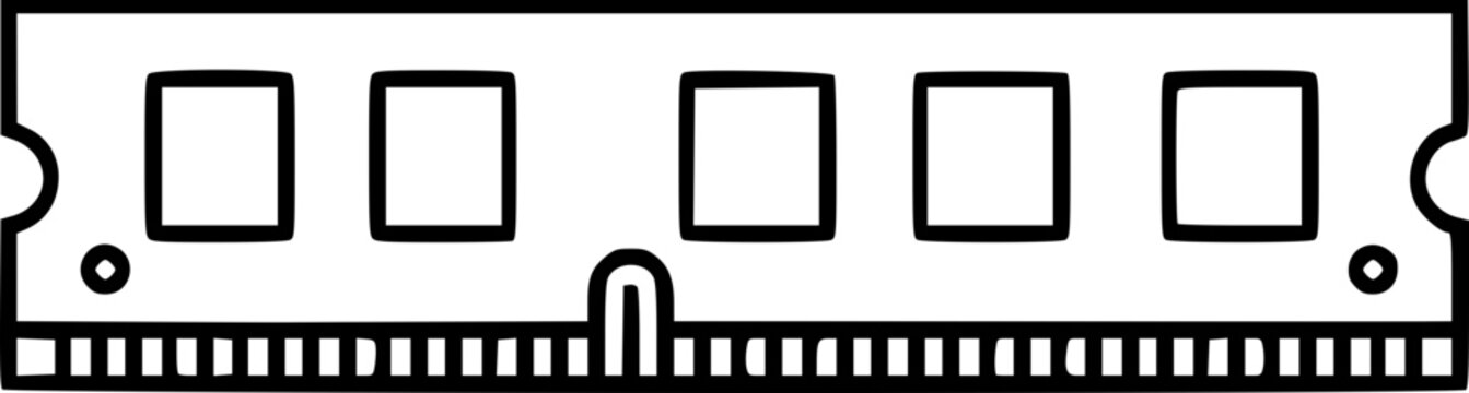 RAM Memory Module Outline Icon
