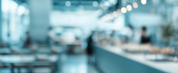 Obraz premium The cozy ambiance of a modern restaurant with blurred background elements.