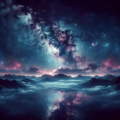 Fototapeta premium night sky with clouds