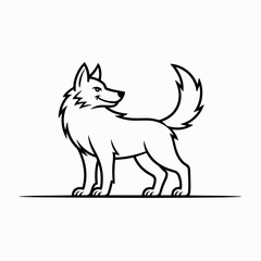 Obraz premium minimalist-line-art-wolf-from-fairy-tale