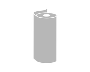 Simple yet versatile grey roll icon.  Perfect for representing paper, film, fabric, or any rolled material.  Use for websites, apps, or presentations needing a clean, minimalist design.