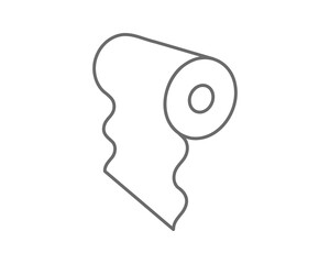 Simple line art illustration of a roll of paper unfurling.  Perfect for representing concepts of growth, process, or new beginnings.