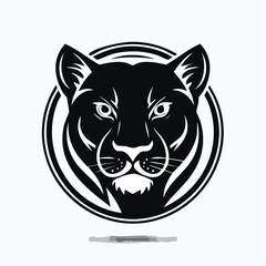 Stylized Panther Logo design vector isolated on white background.