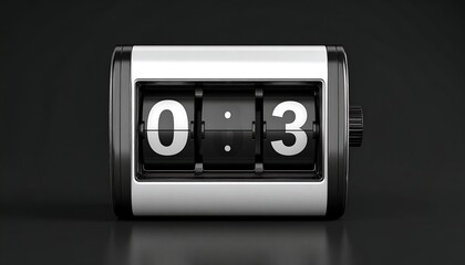 Retro digital counter showing 003