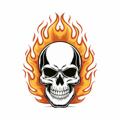 Flaming Skull image vector. Flaming Skull Stock Illustrations.