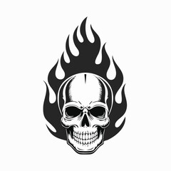 Flaming Skull image vector. Flaming Skull Stock Illustrations.