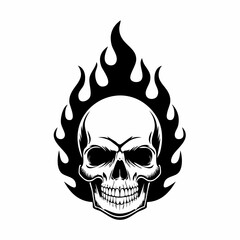 Flaming Skull image vector. Flaming Skull Stock Illustrations.