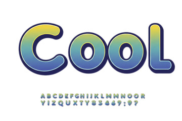 Stylish gradient alphabet design featuring soft rounded fonts suitable for branding, logos, and creative designs across various themes.