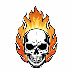 Flaming Skull image vector. Flaming Skull Stock Illustrations.
