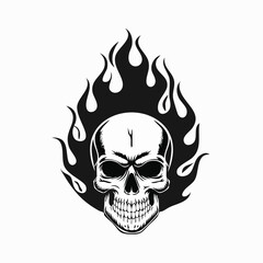 Flaming Skull image vector. Flaming Skull Stock Illustrations.