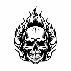 Flaming Skull image vector. Flaming Skull Stock Illustrations.