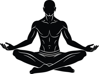 Meditating Athlete Silhouette | Mindful Sports Moment Silhouette