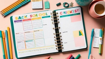 Planning for Success: A Colorful Back-to-School Organizer and Stationery Still Life