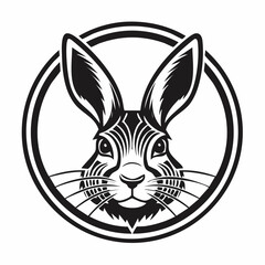 Rabbit head Icon in the circle for community logo, company logo vector on white background.
