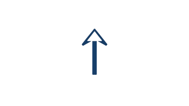Curved up arrow icon isolated on white background Simple upward direction symbol navigation Progress