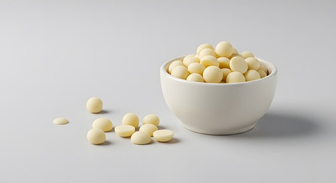 Creamy White Chocolate Callets in a Bowl: A Delicious Treat for Baking and Indulgence