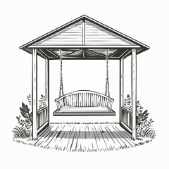 Porch Swing Vector Images. Porch Swing Stock Illustration on white background.