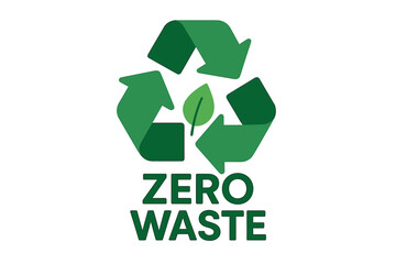Vector illustration of a zero waste icon logo for an eco-friendly green campaign